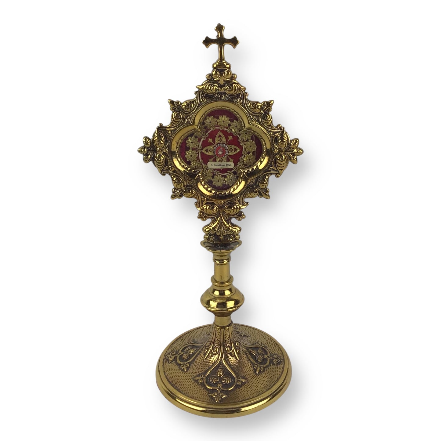 Saint Faustina Kowalska 1st Class Relic in Gilt Metal Altar Reliquary