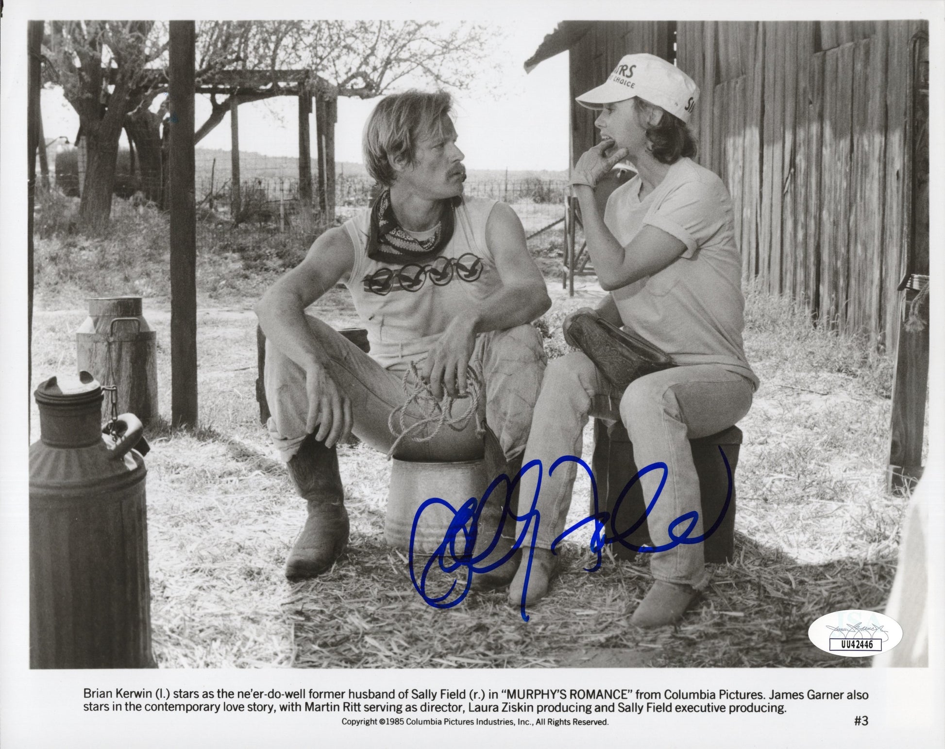 Sally Field Signed Photo 8x10 B&W, Sally Field Autograph in Murphy's Romance with Brian Kerwin, Unique Movie Still, JSA and PSA Letter Double Certified Authentic UU42446