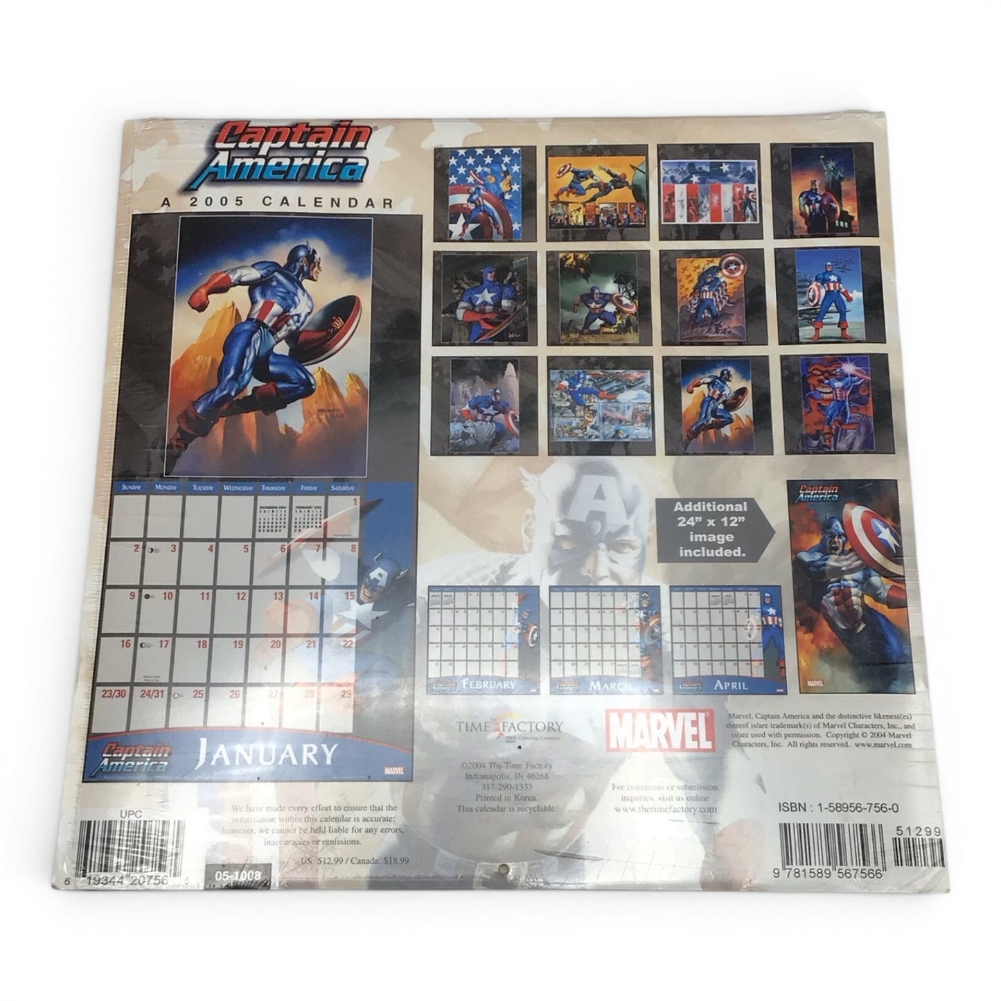 Sealed Marvel Captain America 2005 Calendar