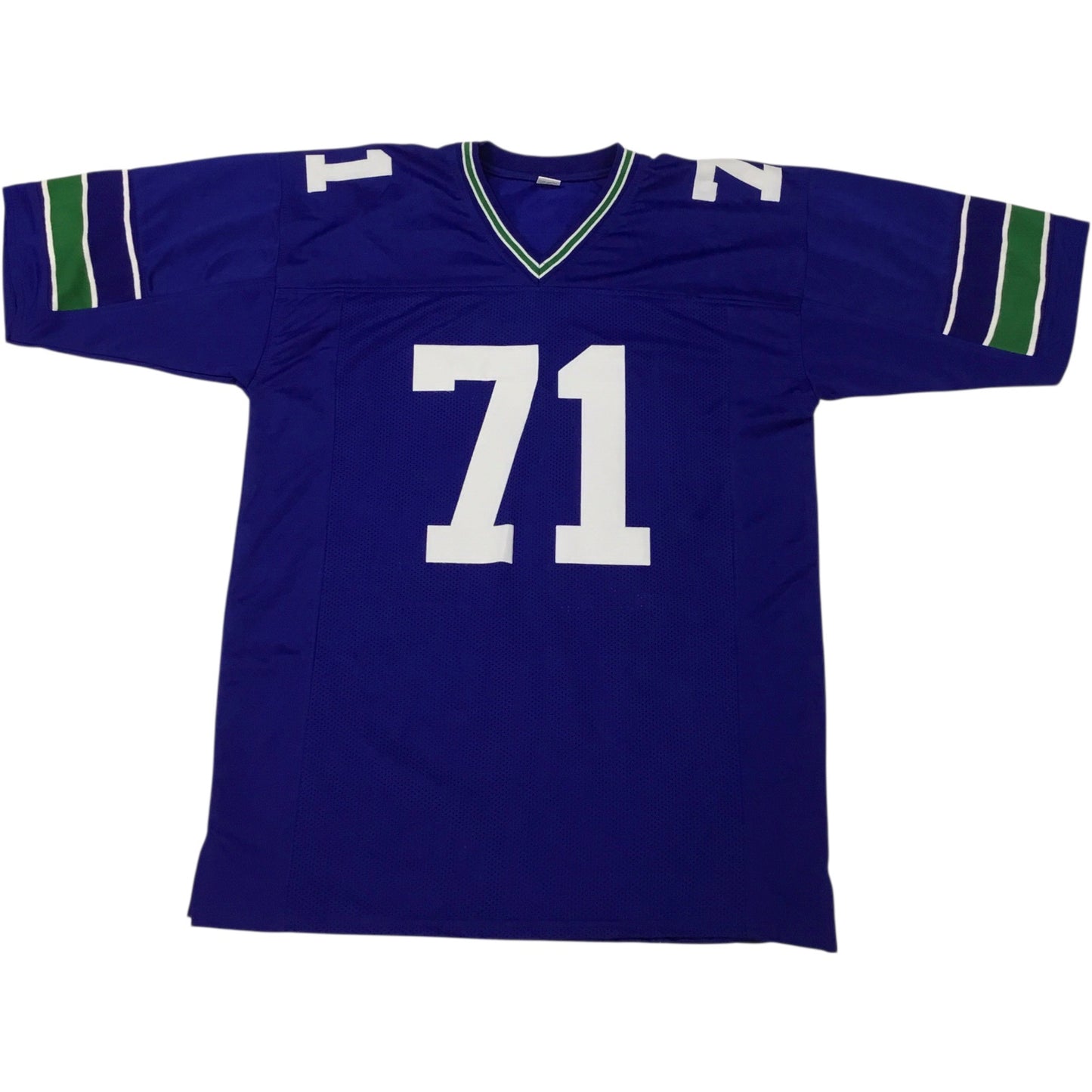 Seattle Seahawks Walter Jones #71 Signed Blue Jersey (Excellent Condition)