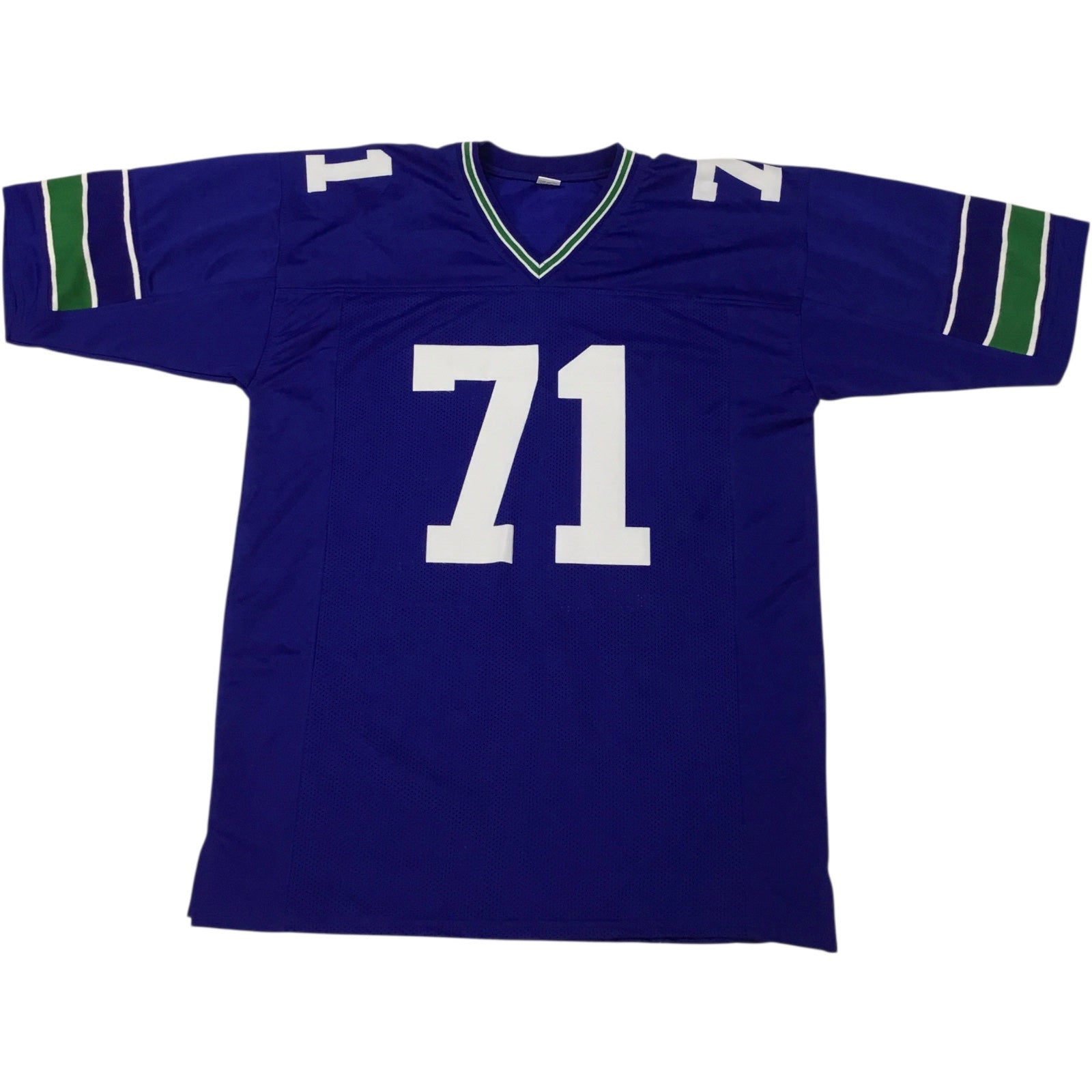 Seattle Seahawks Walter Jones #71 Signed Blue Jersey (Excellent Condition)