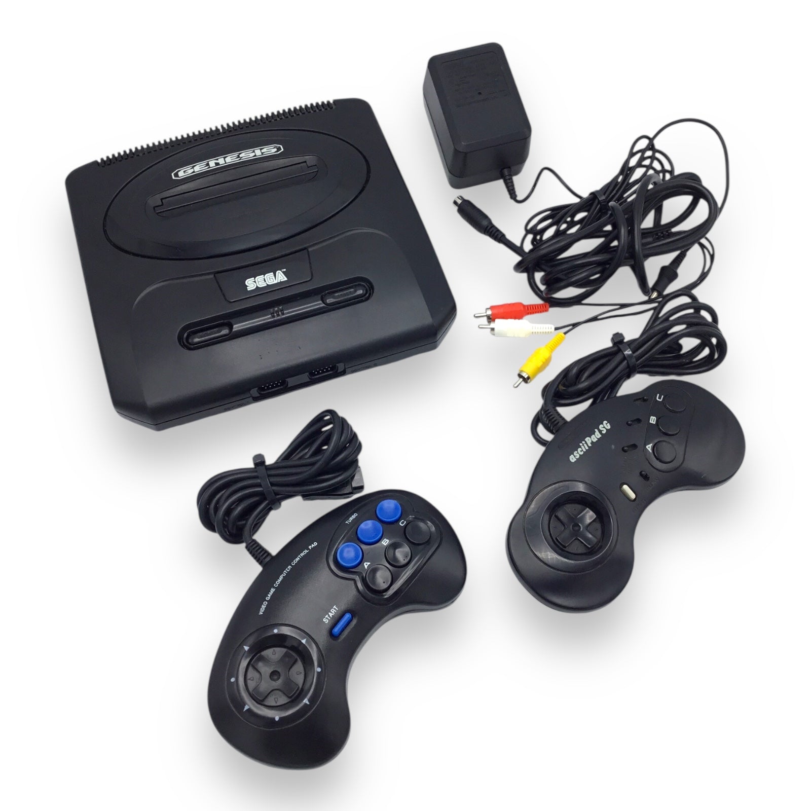 Sega Genesis MK-1631 Console w/ 2 Third-Party Controllers & Cables – Tested