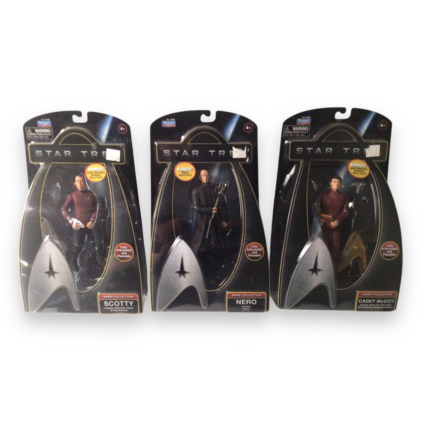 Set of 6 Star Trek Warp Collection Action Figures - Playmates