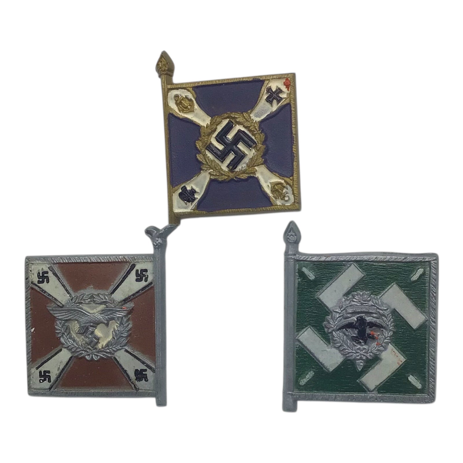Set of 9 German WW2 WHW (Winterhilfswerk Des Deutschen Volkes) Donation Tinnies