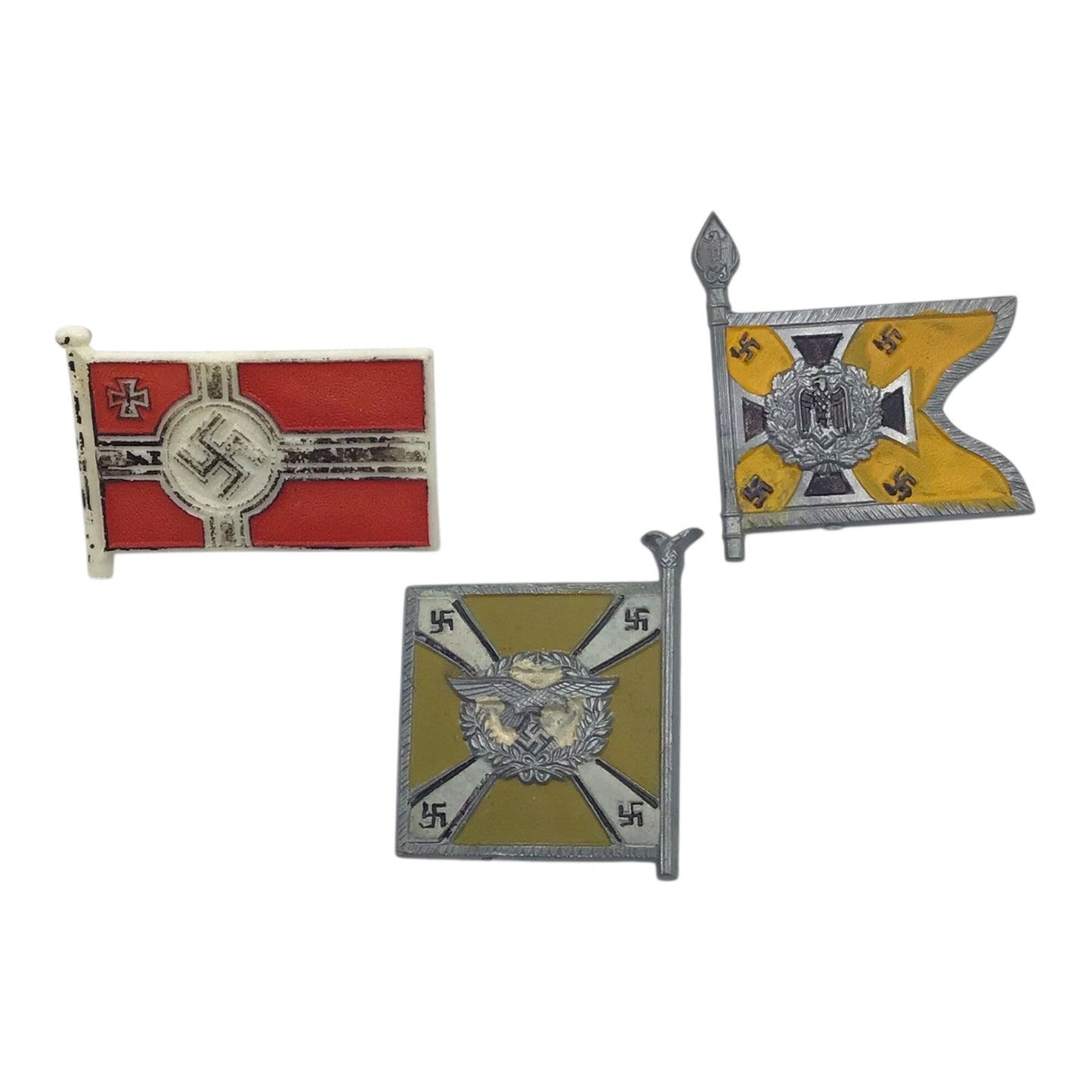 Set of 9 German WW2 WHW (Winterhilfswerk Des Deutschen Volkes) Donation Tinnies