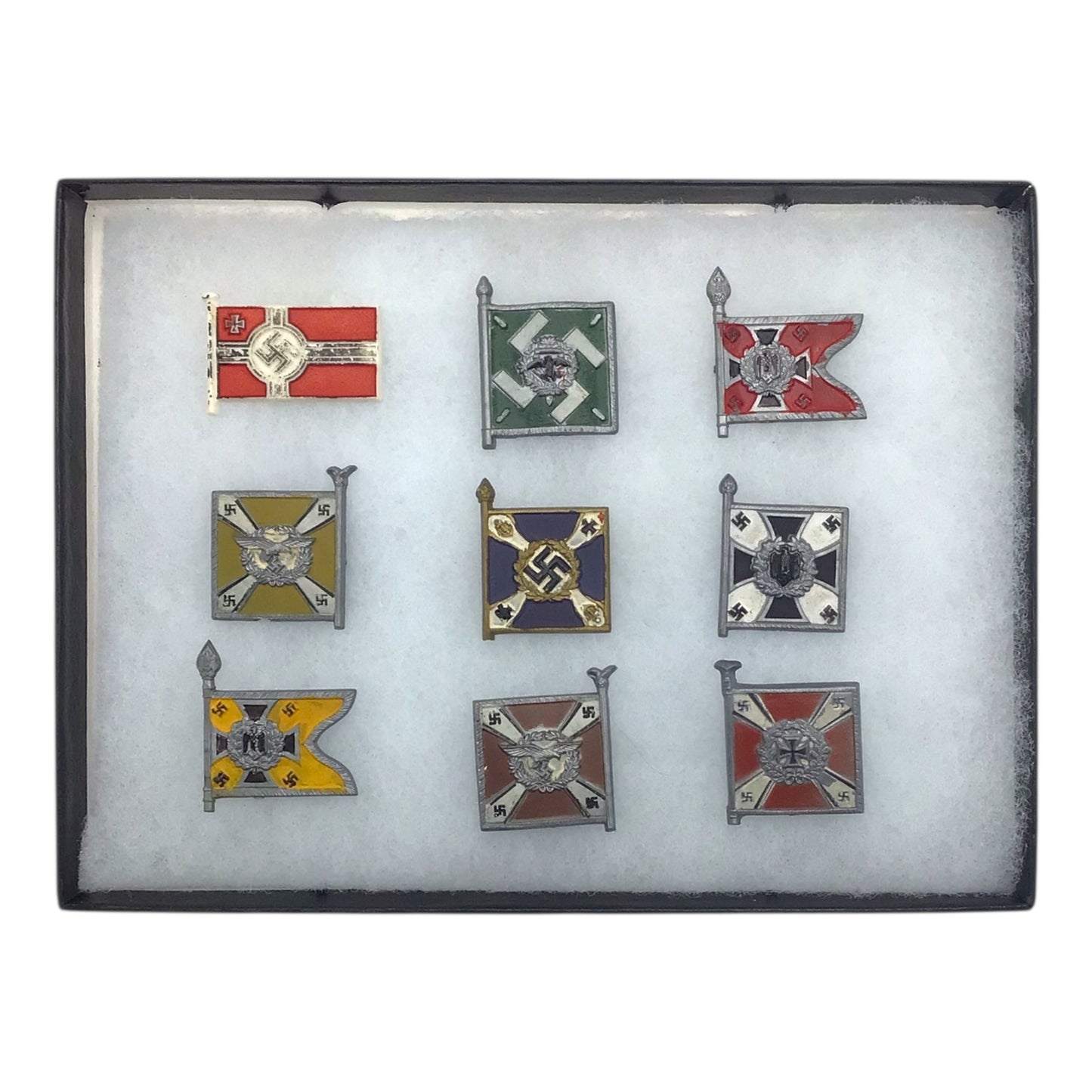 Set of 9 German WW2 WHW (Winterhilfswerk Des Deutschen Volkes) Donation Tinnies