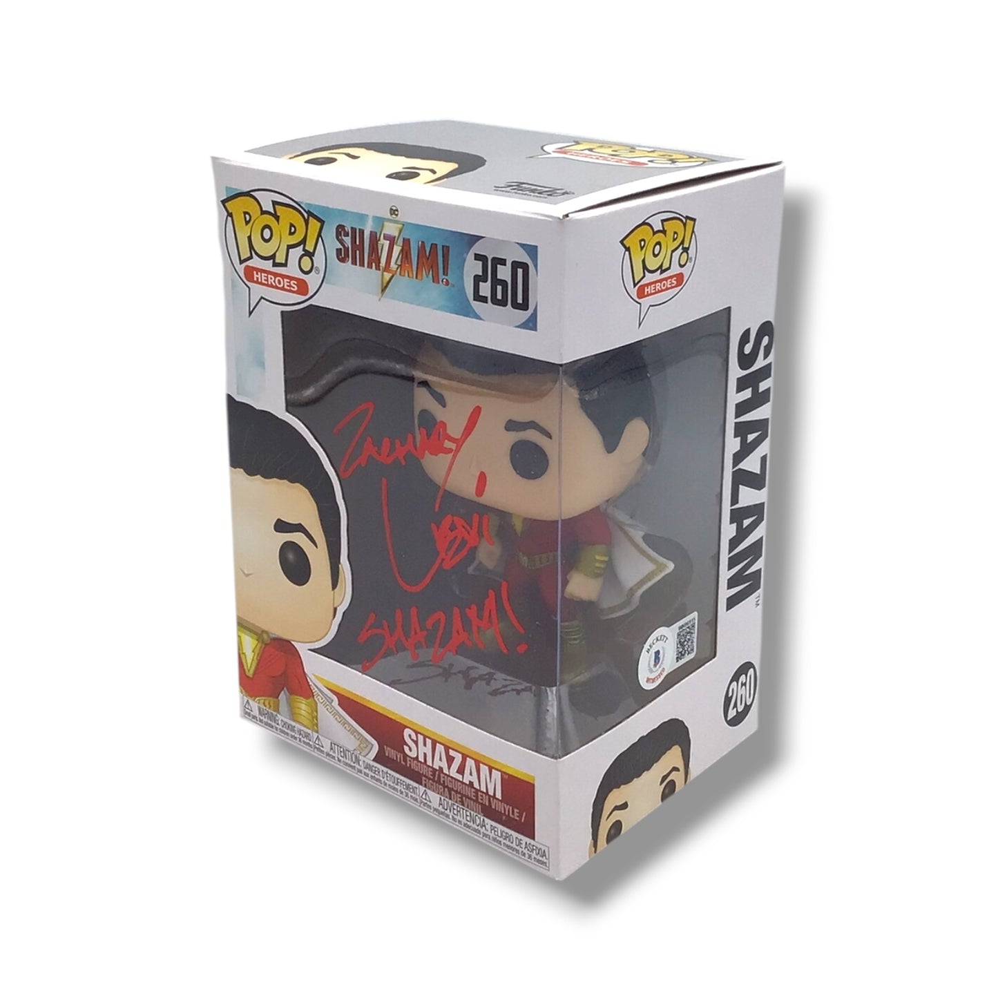 Shazam (#260) Funko POP! | Signed by Zachary Levi (Beckett Certified)
