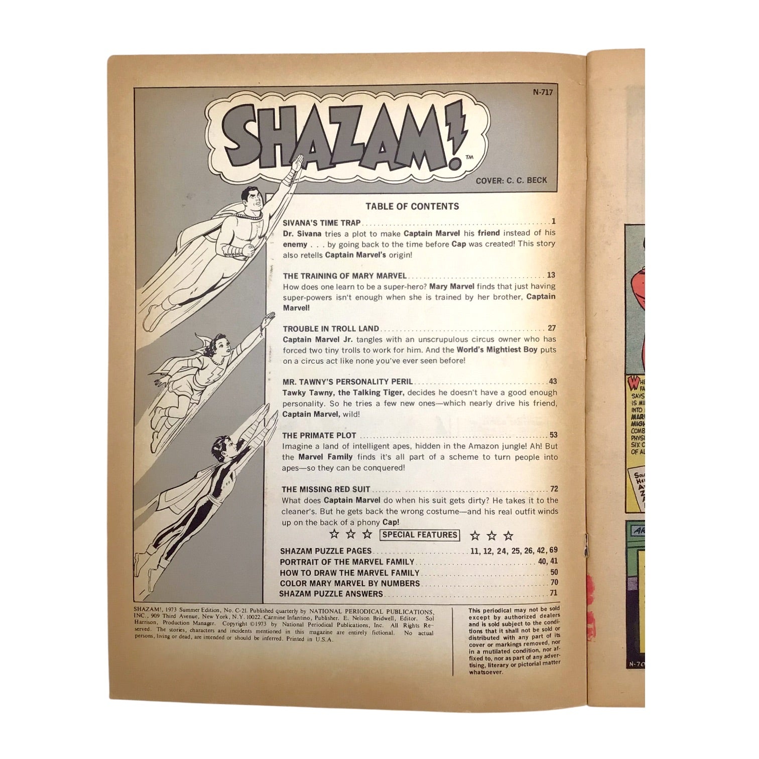 Shazam! The Original Captain Marvel – Limited Collectors' Edition C-21 (Summer 1973) - NM