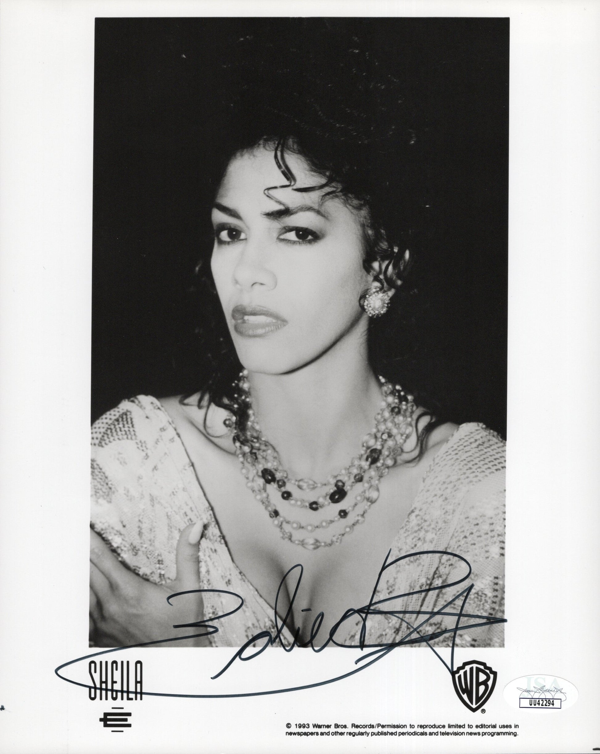 Sheila E. Signed Photo 8x10 Rare Early Promo JSA PSA Certified Collectible