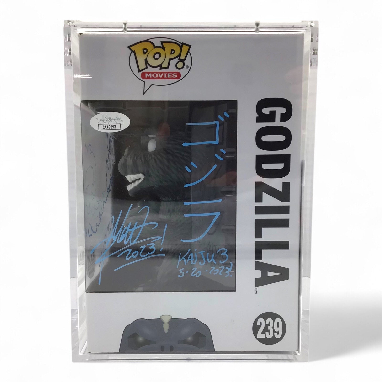 Signed Jumbo Funko POP Godzilla #239 by Matt Frank - Kaiju Inscription, JSA