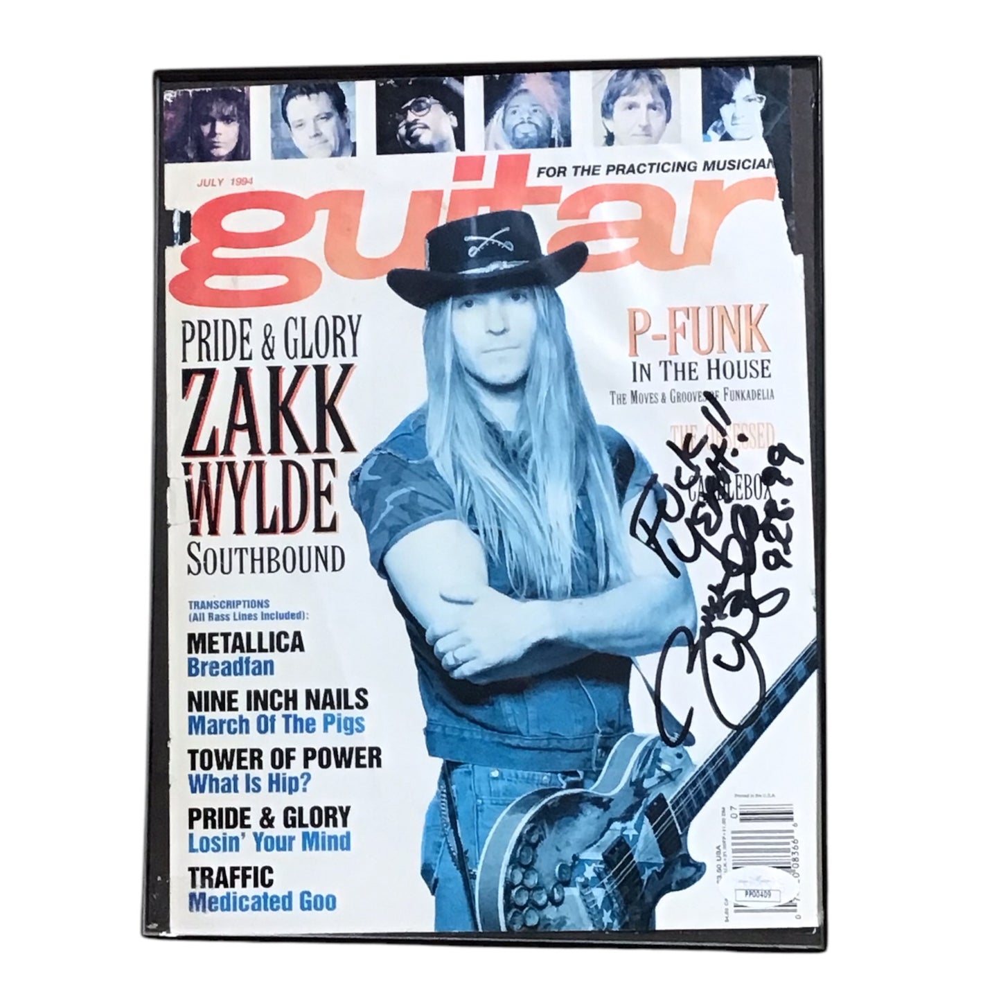 Signed Zakk Wylde Guitar Magazine (JSA Authenticated)