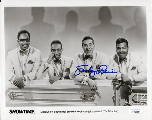 Smokey Robinson Signed Photo 8x10 B&W with The Miracles Motown JSA & PSA Certified