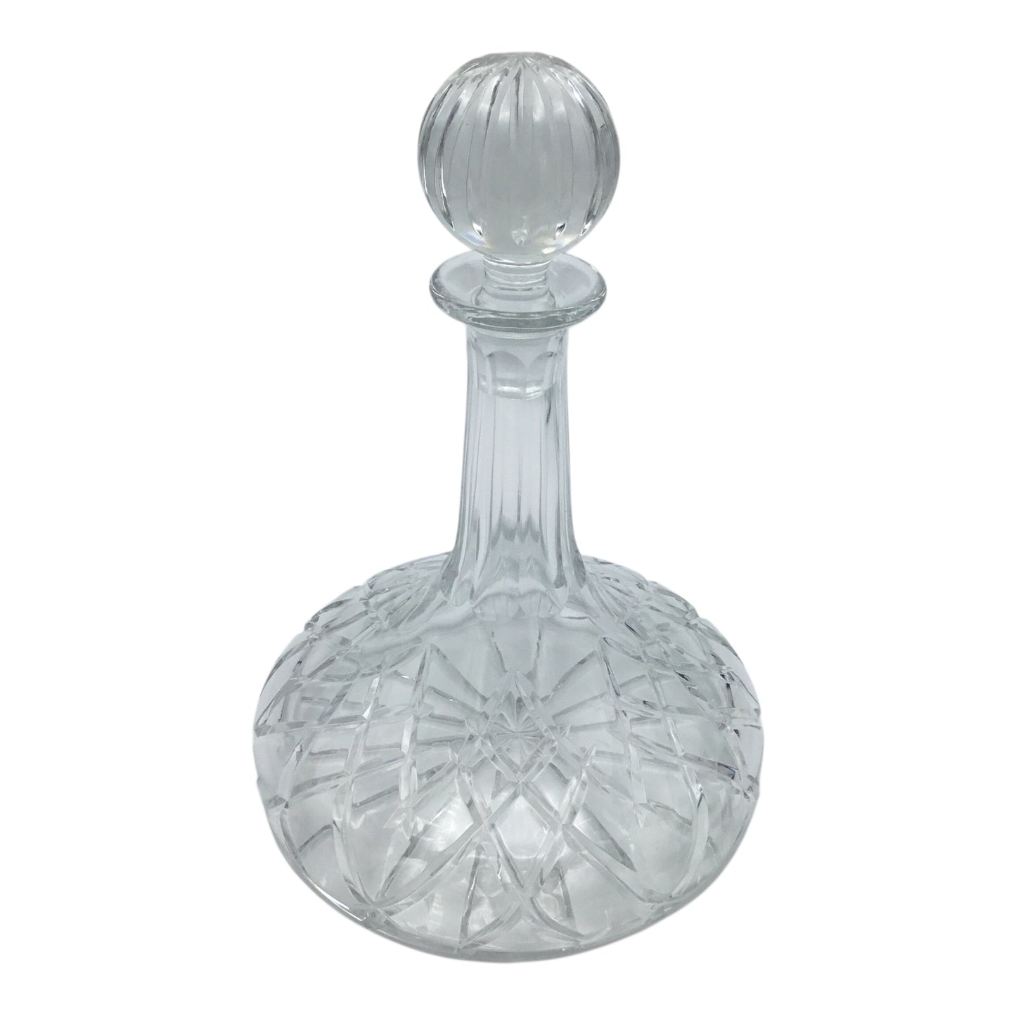 Soufflé-Bouche Crystal Decanter with Stopper – Hand Cut 24% Lead Crystal (With Original Box, Excellent Condition)