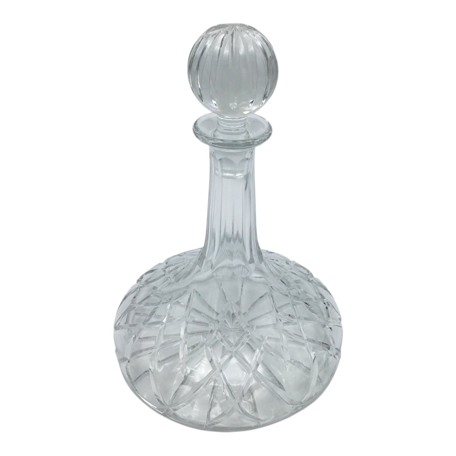 Soufflé-Bouche Crystal Decanter with Stopper – Hand Cut 24% Lead Crystal (With Original Box, Excellent Condition)