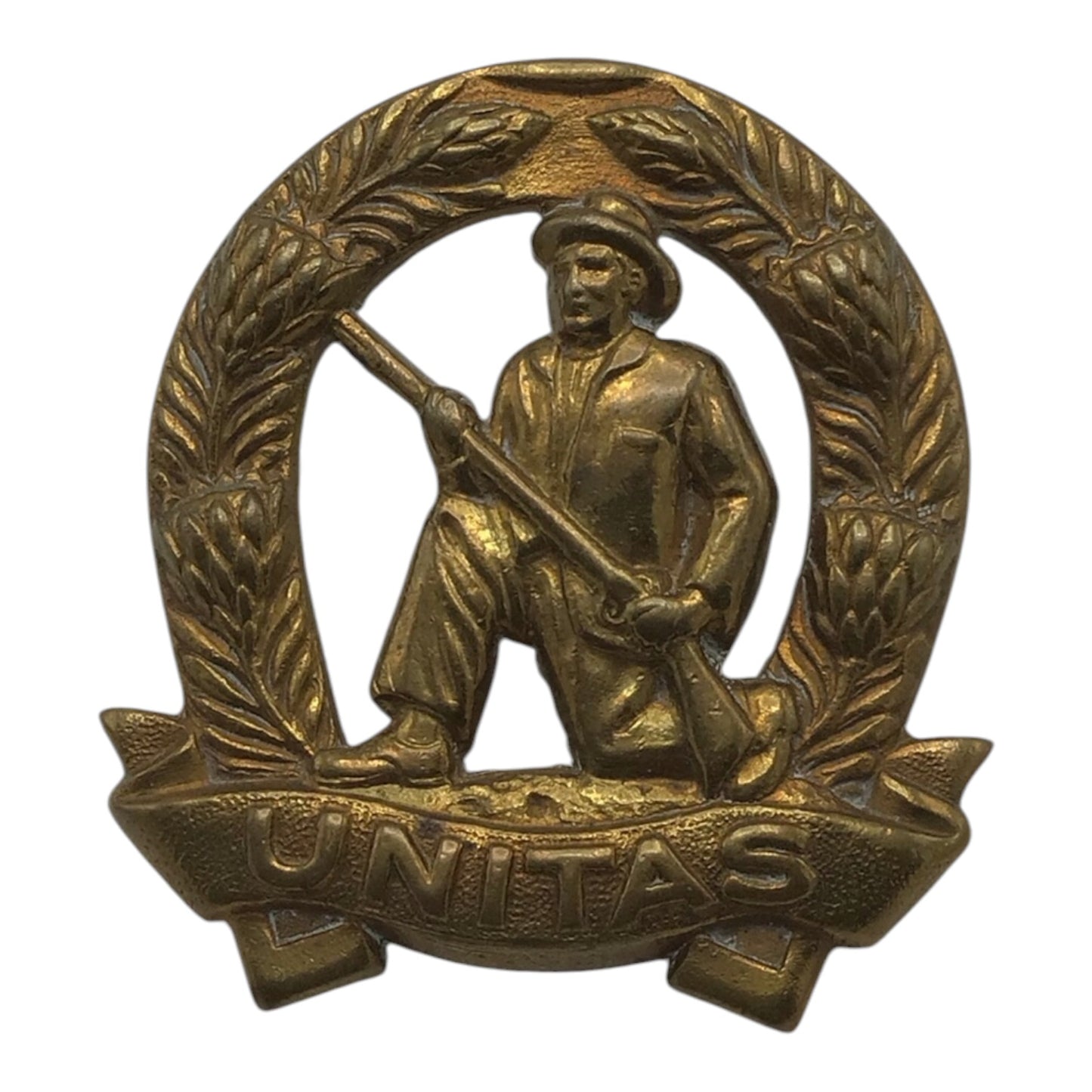 South African Commonwealth Boer Soldier Cap Badge | “UNITAS”