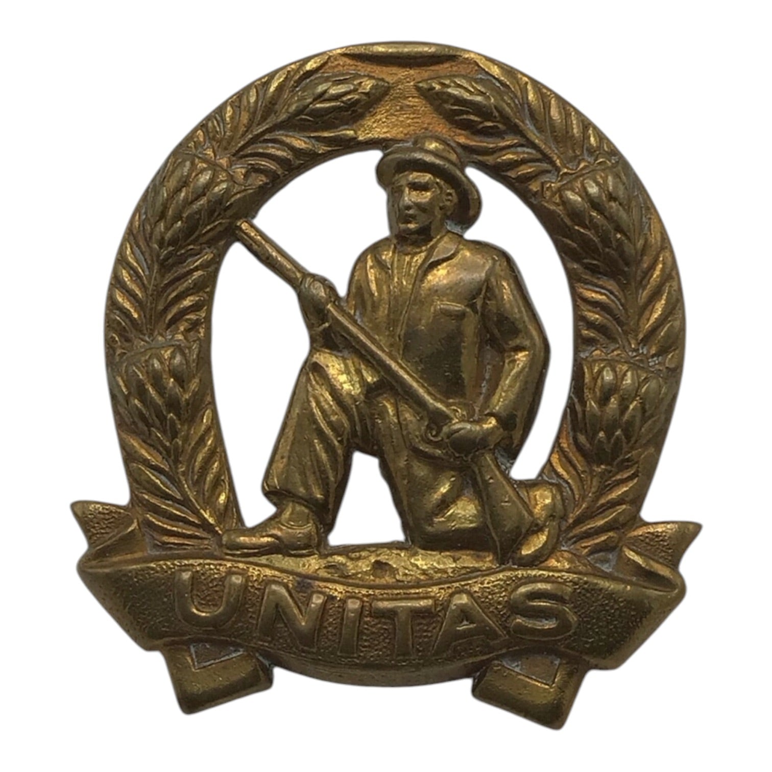 South African Commonwealth Boer Soldier Cap Badge | “UNITAS”