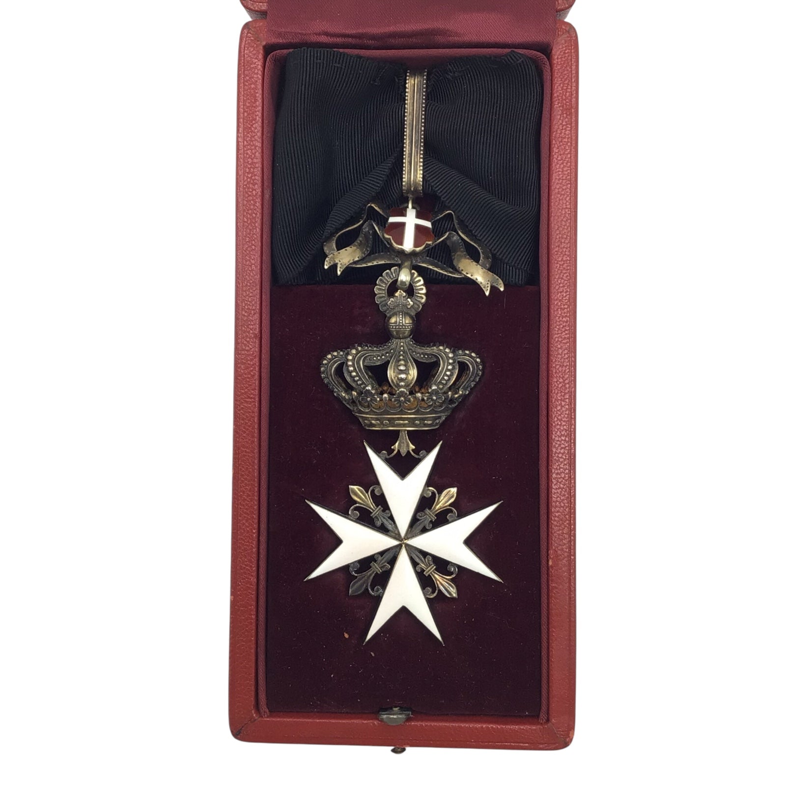 Sovereign Order of Knights of Malta Magistral Commander Cross Neck Badge w/ Award Box