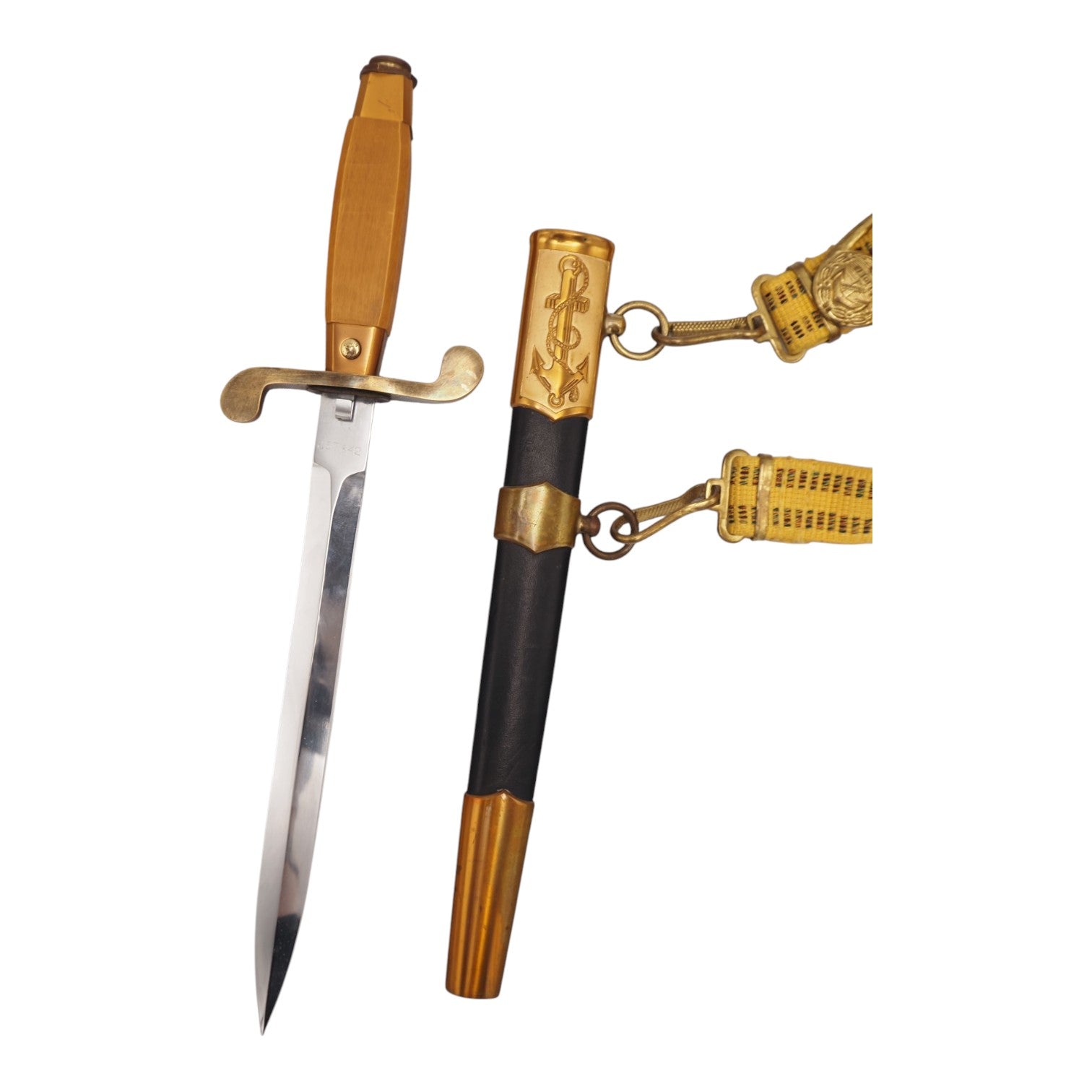 Soviet Russian Cold War Naval Officer’s Dagger with Belt and Hangers