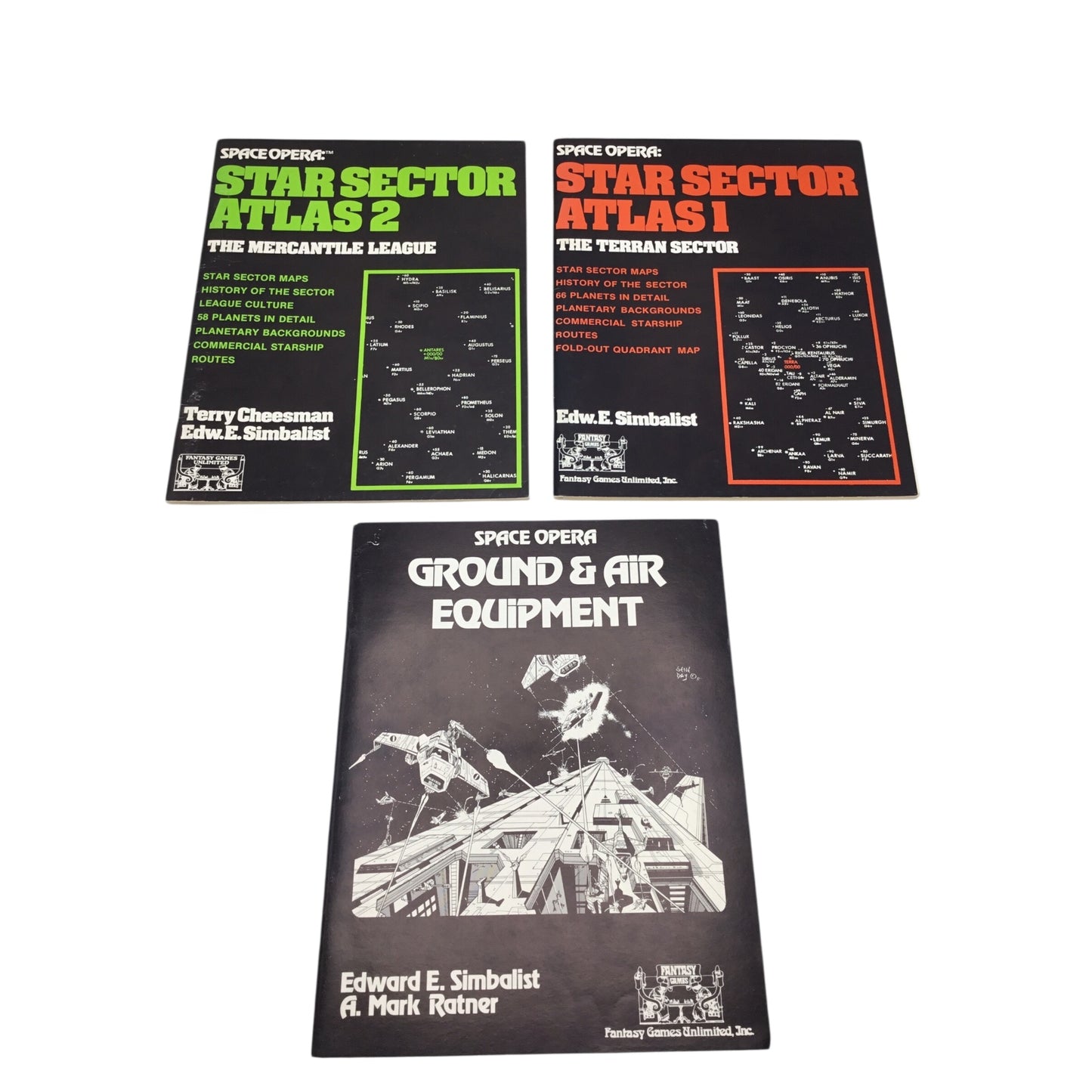 Space Opera Supplements, Set of 7 Books Fantasy Games Unlimited