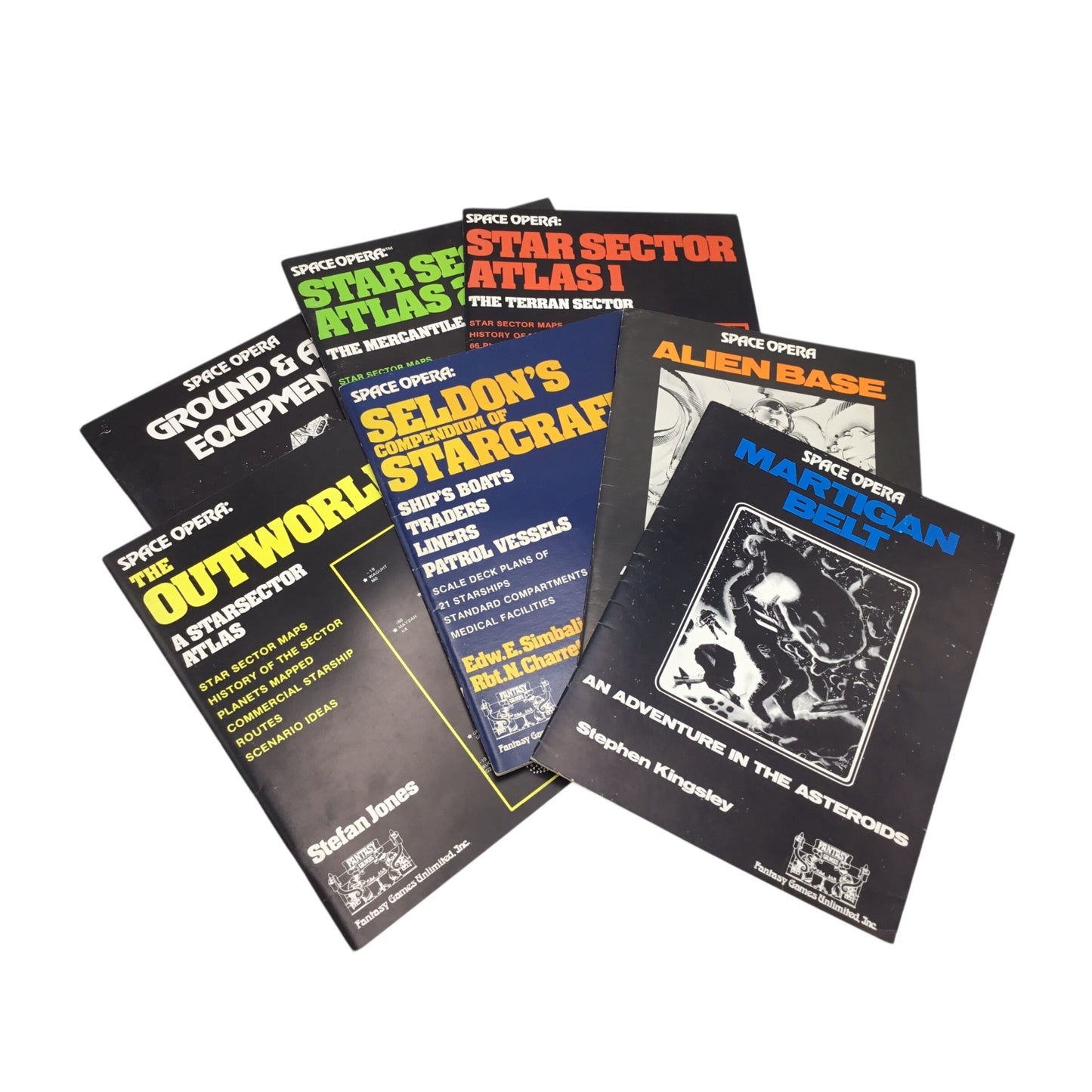 Space Opera Supplements, Set of 7 Books Fantasy Games Unlimited
