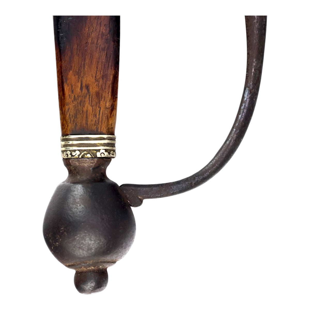 Spanish 18th/19th C. Trefoil Rapier Sword with D-Guard & German Silver Mount