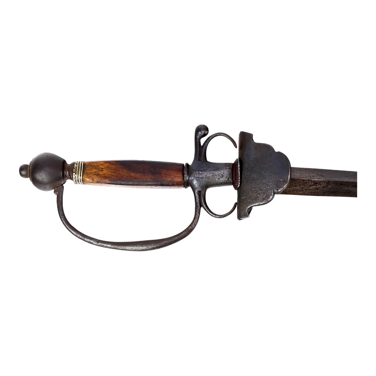 Spanish 18th/19th C. Trefoil Rapier Sword with D-Guard & German Silver Mount