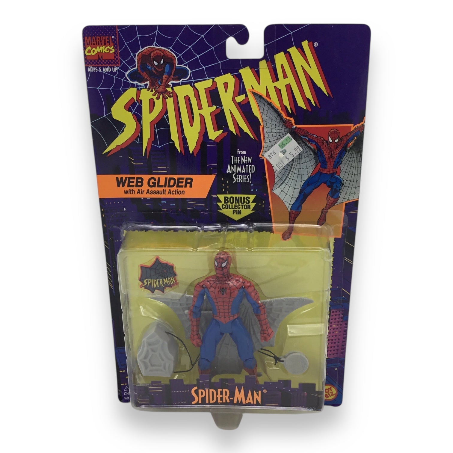 Spider-Man The Animated Series Web-Glider Spiderman Action Figure 1995