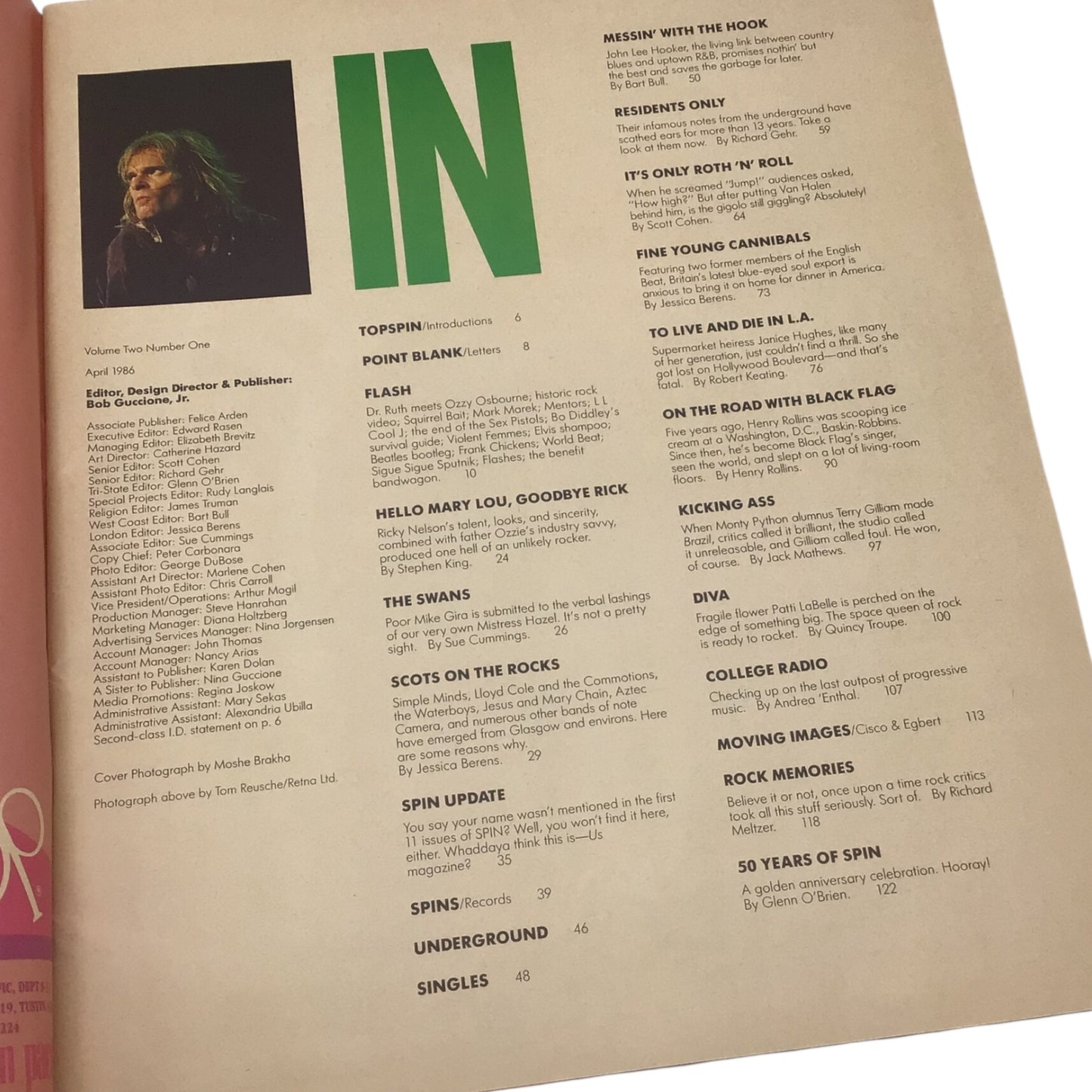 Spin Magazine – April 1986 (Vol. 2 No. 1) – David Lee Roth Cover