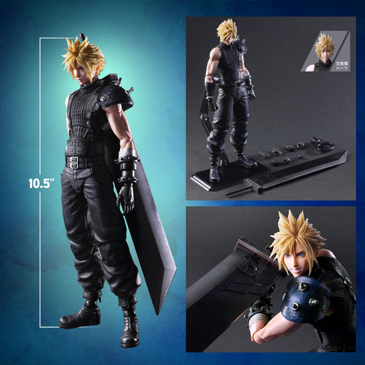 Square Enix Final Fantasy VII Rebirth: Cloud Strife Play Arts Kai Action Figure New in Box