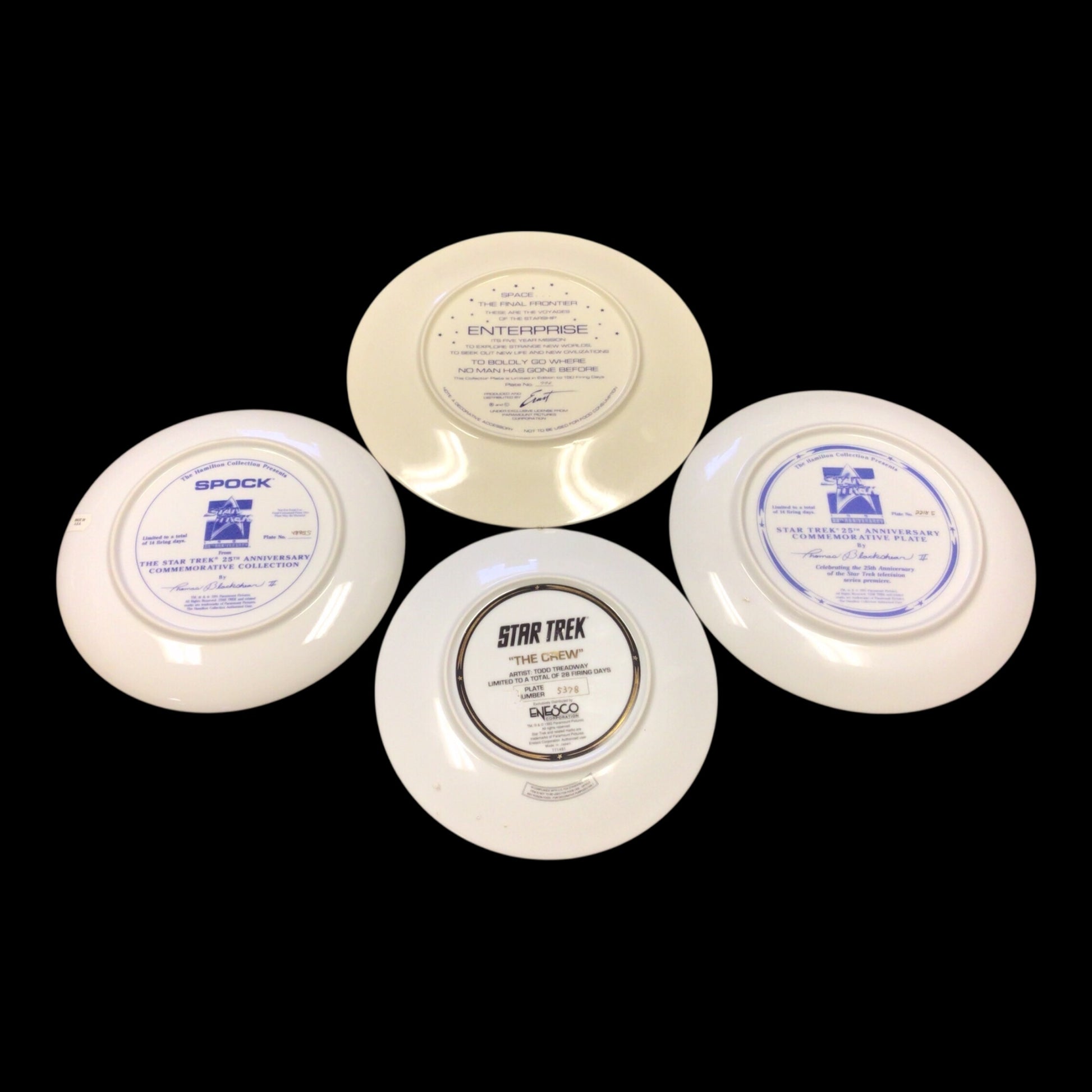 Star Trek 25th Anniversary Commemorative Plates - Set of 4 by Danbury Mint