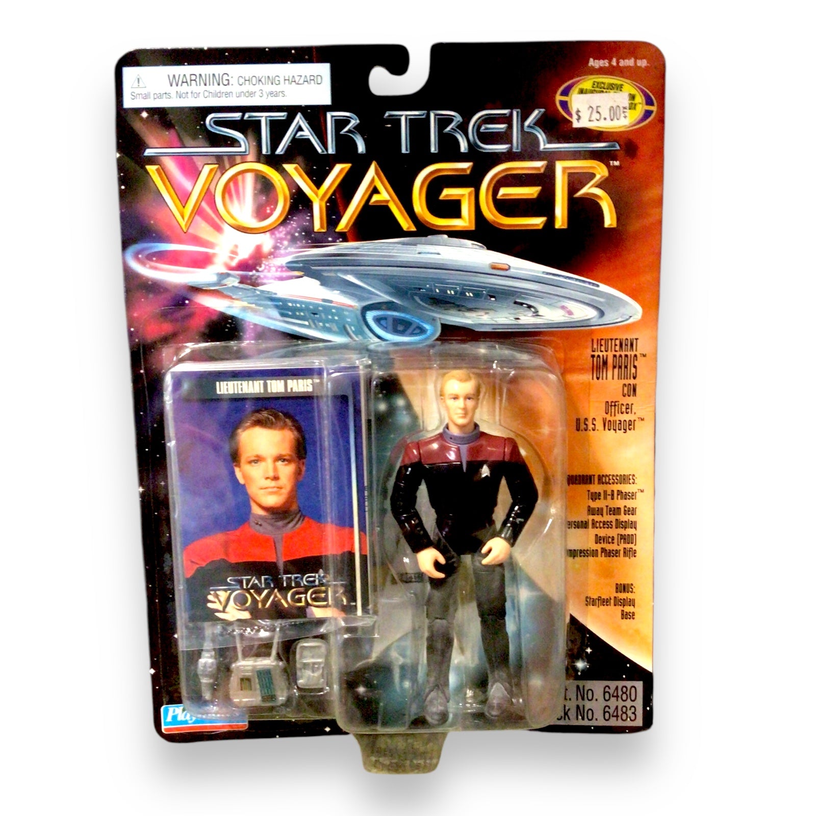 Star Trek Action Figures - Worf, Tom Paris, Seska - Factory Sealed