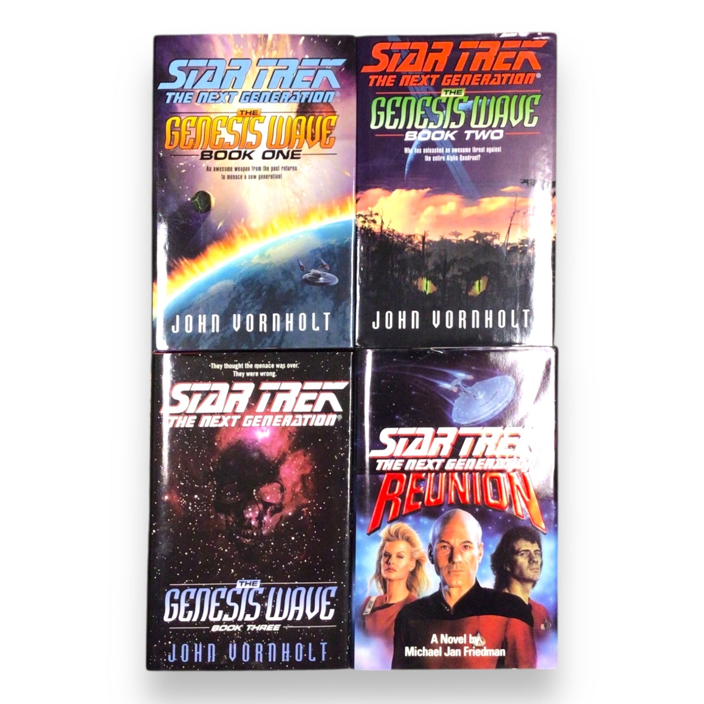 Star Trek Book Lot (4 Titles): Genisis Wave Trilogy & Reunion