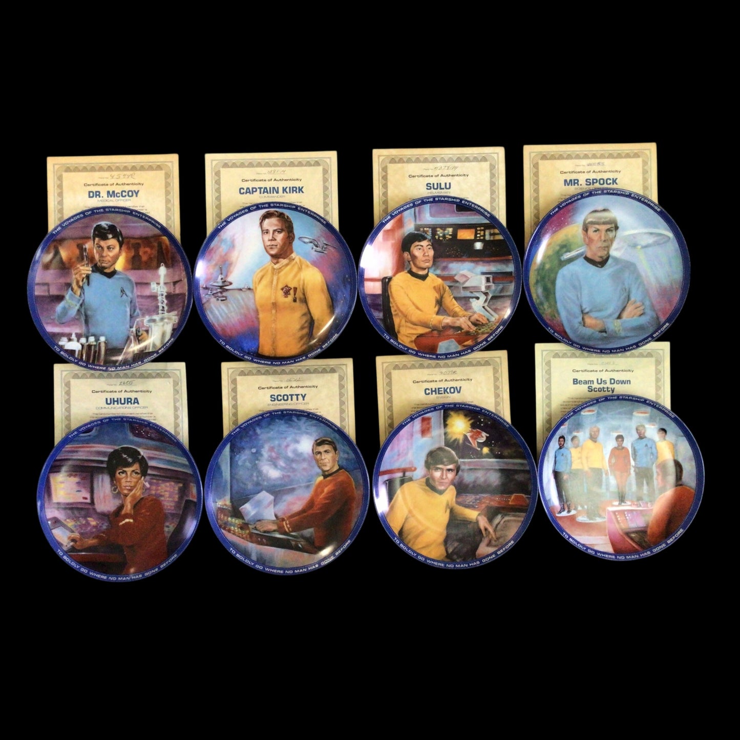 Star Trek Collector Plates "Voyages of the Starship Enterprise" Series Full Set