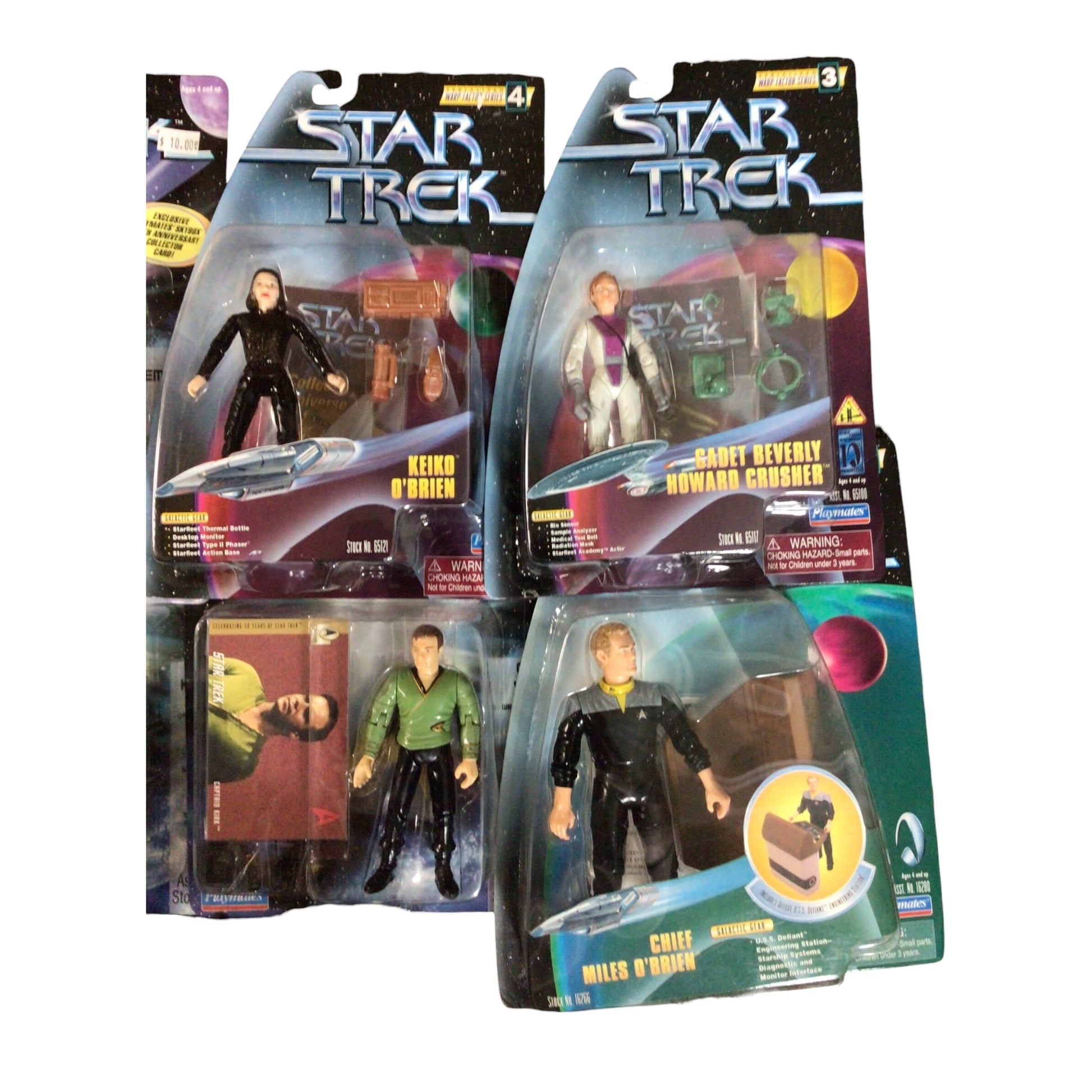 Star Trek Vintage Action Figure Lot with The Next Generation Collector Case