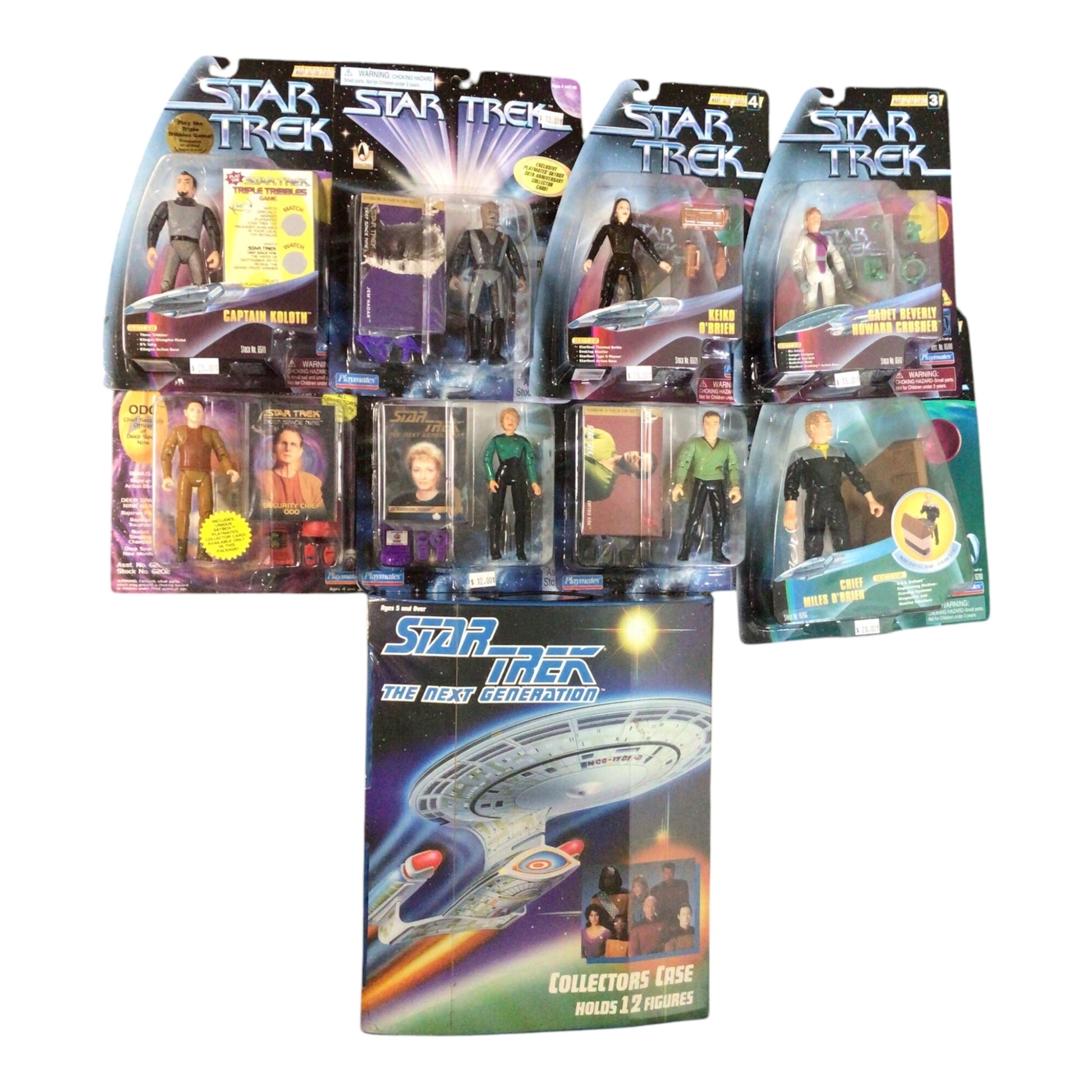 Star Trek Vintage Action Figure Lot with The Next Generation Collector Case