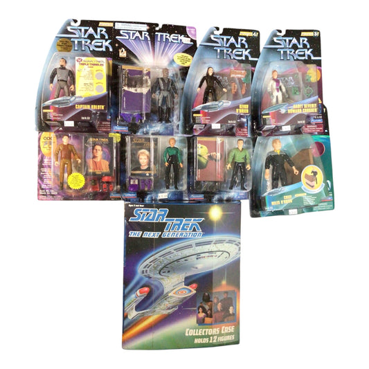 Star Trek Vintage Action Figure Lot with The Next Generation Collector Case