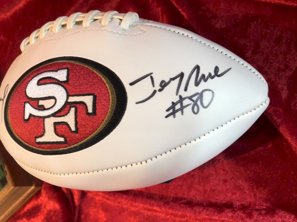 Steve Young & Jerry Rice 49ers Autographed Football Shadowbox