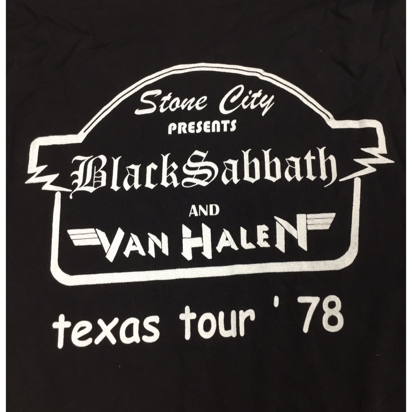Stone City Presents Black Sabbath & Van Halen Texas Tour '78 Concert T-Shirt