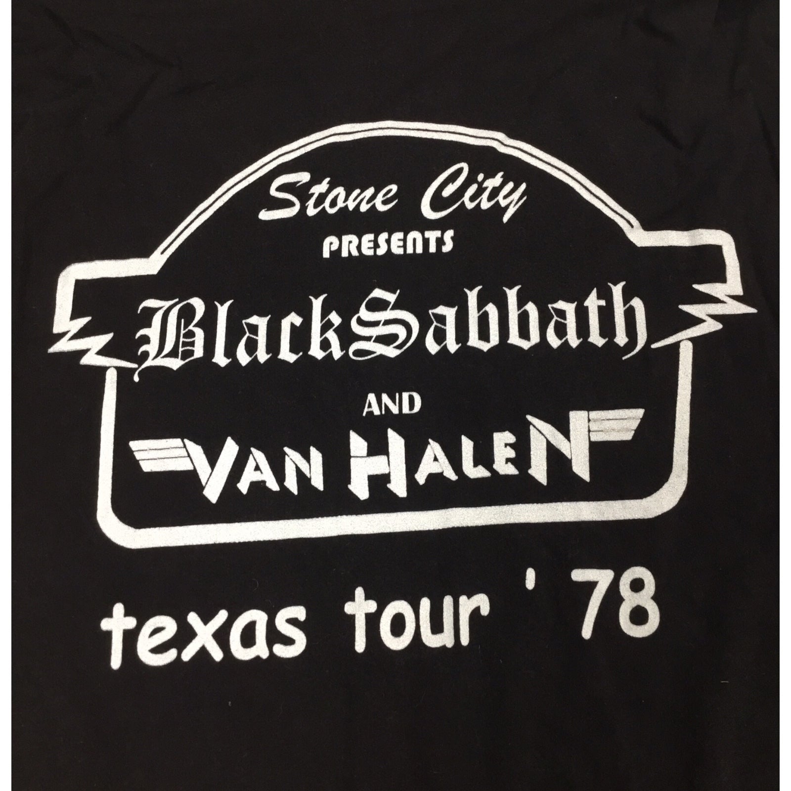 Stone City Presents Black Sabbath & Van Halen Texas Tour '78 Concert T-Shirt