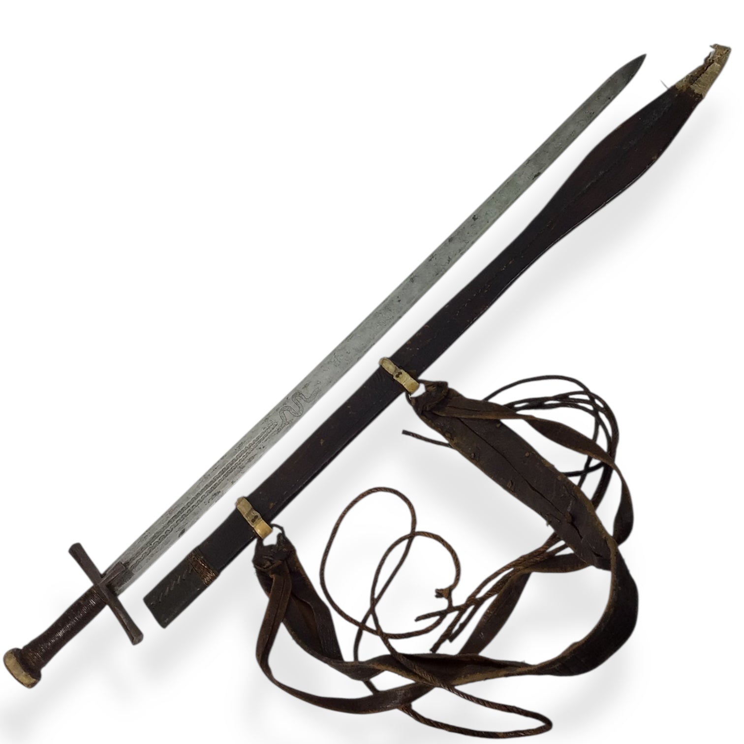 Sudanese African Sword with Sheath and Belt