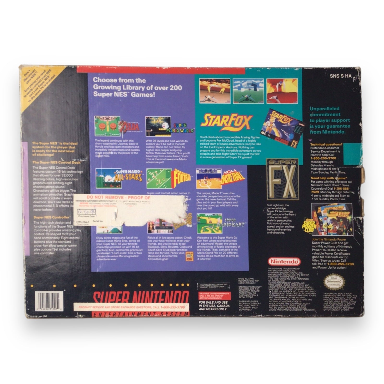 Super Nintendo Entertainment System (SNES) Control Set - Empty Box