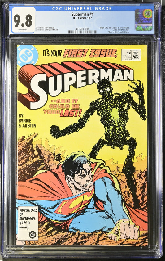 Superman #1 - DC Comics 1987 - CGC 9.8 - John Byrne and Terry Austin