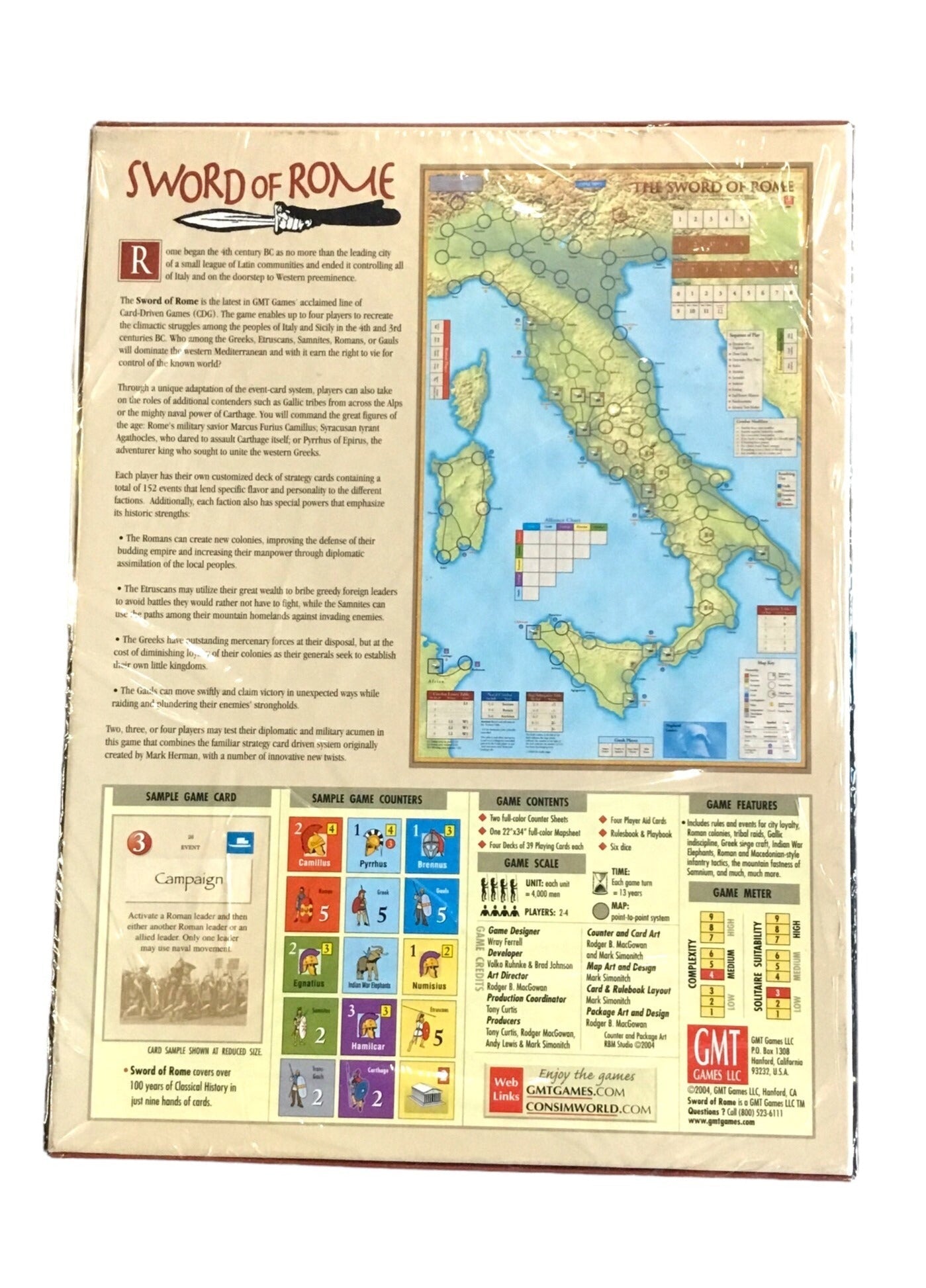 Sword of Rome: Conquest of Italy - GMT Board Game