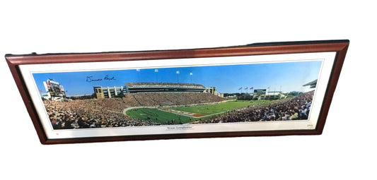 TEXAS DKR Framed Panoramic STADIUM PHOTO SIGNED DARRELL ROYAL