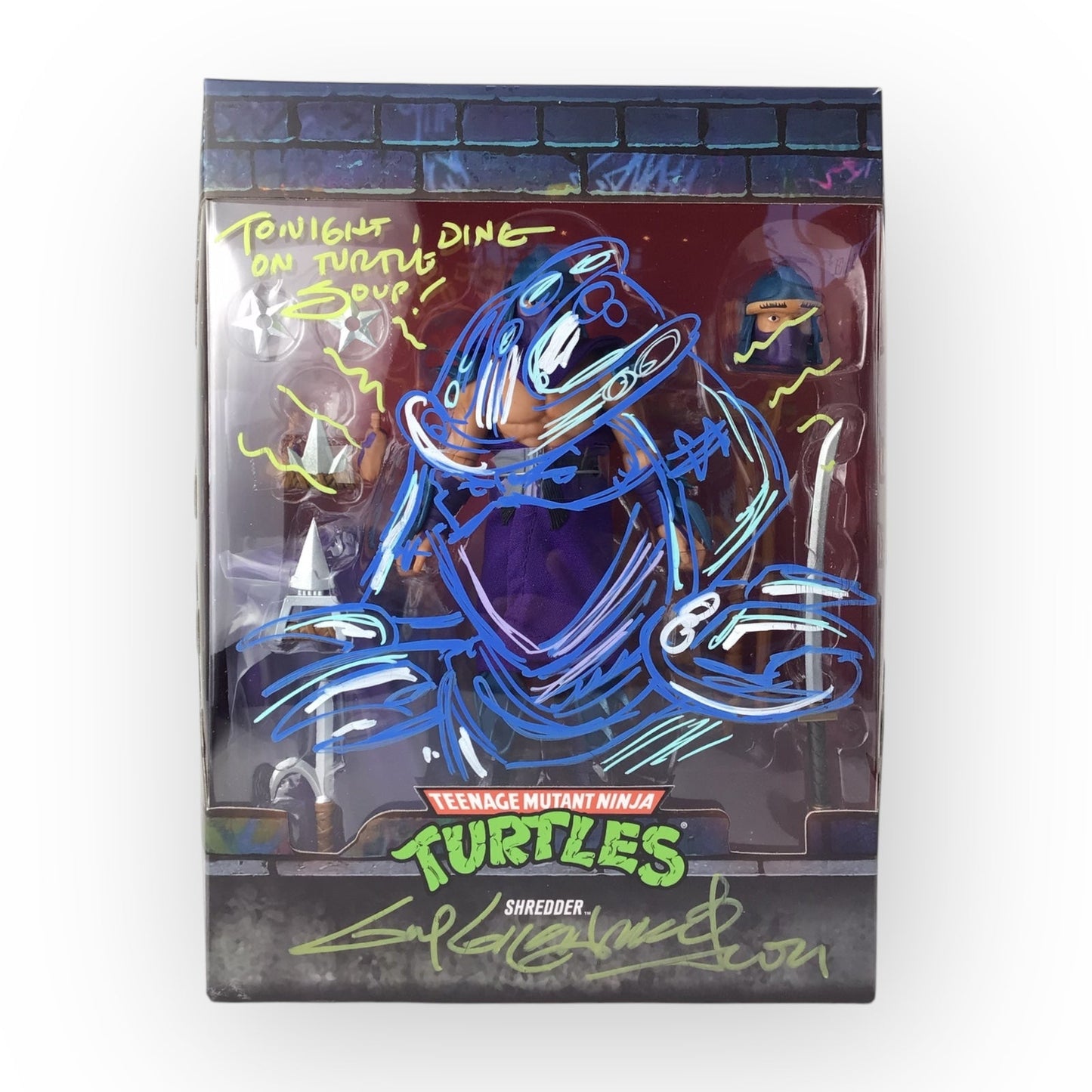 TMNT Shredder Figurine Signed by Guy Gilchrist - "Tonight I Dine on Turtle Soup!