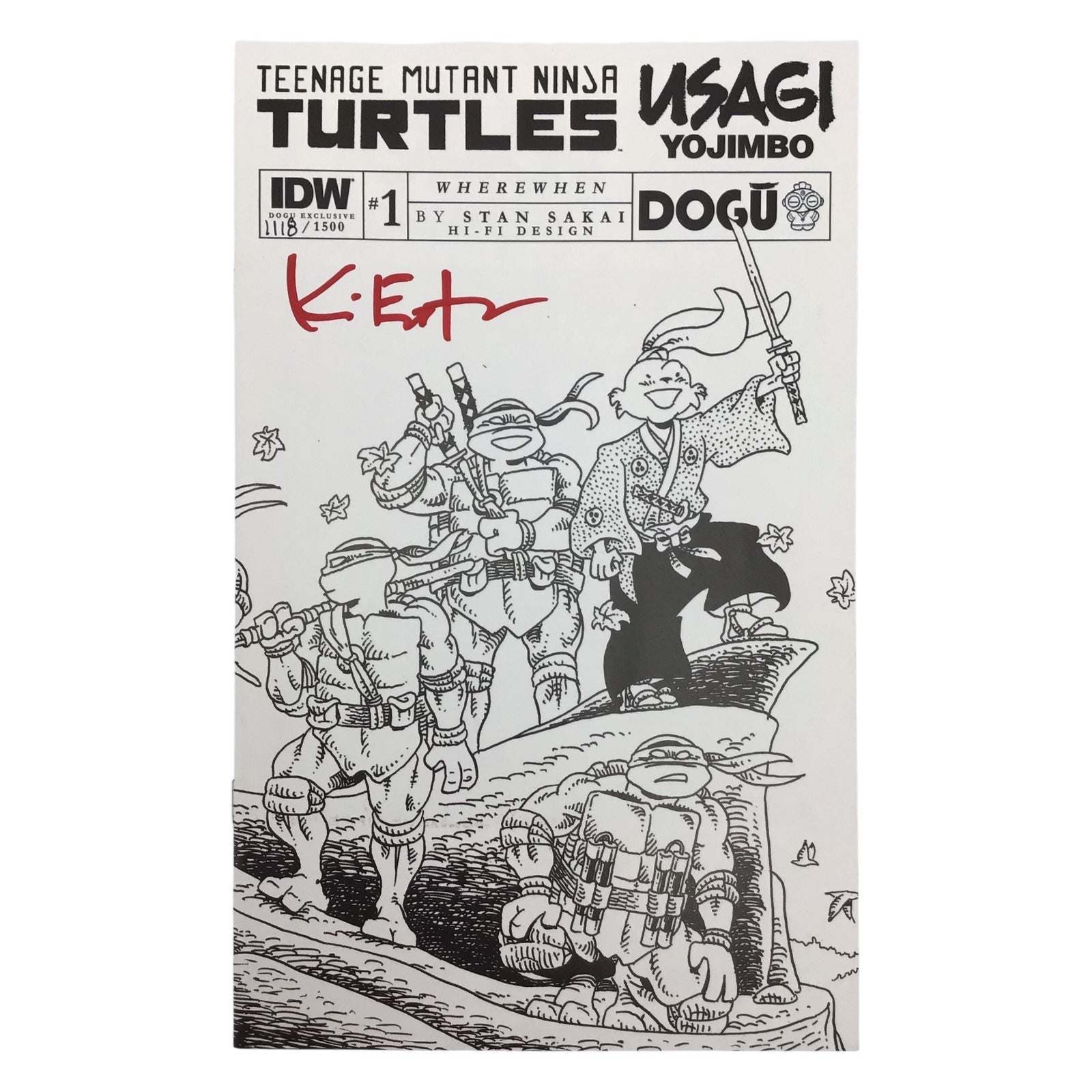 TMNT Usagi Yojimbo: WhereWhen #1 Dogu Exclusive #1118/1500 Signed by Kevin Eastman – COA