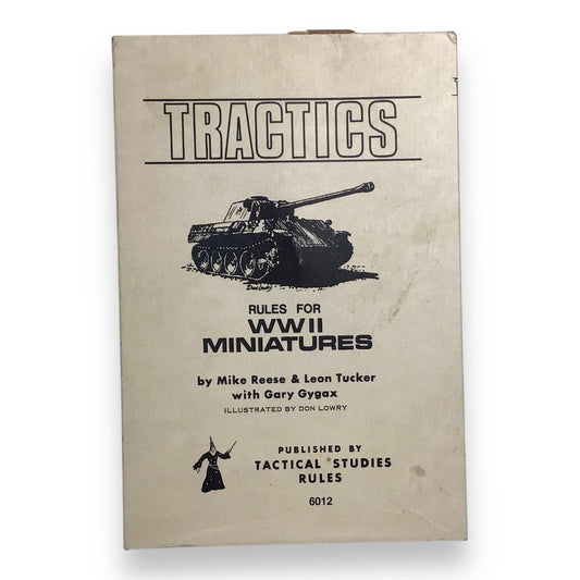 TSR Tractics (1975) - Rare First Edition WWII Miniatures Rules - White Box Set - Gary Gygax