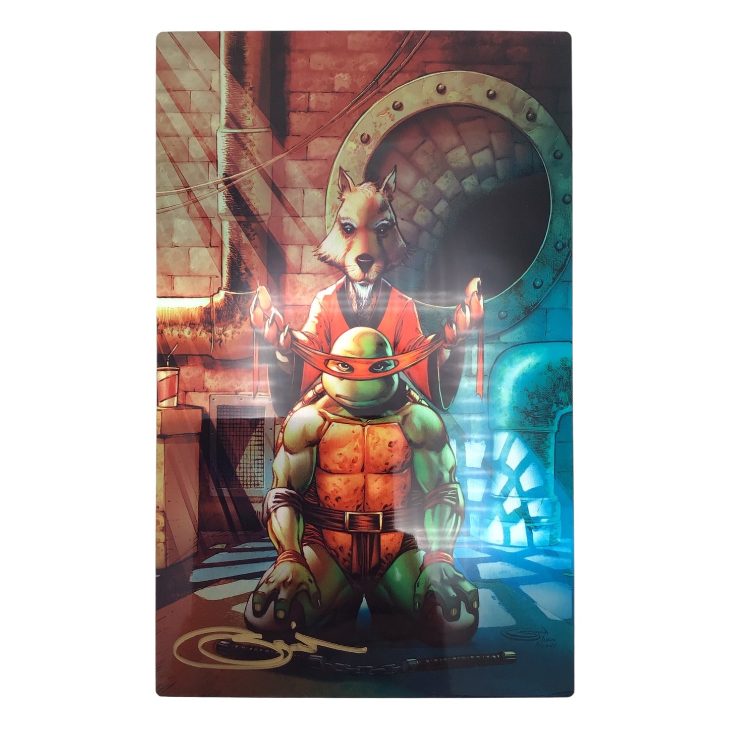 Teenage Mutant Ninja Turtles Holographic Art Print Signed by Sajad Shah – COA