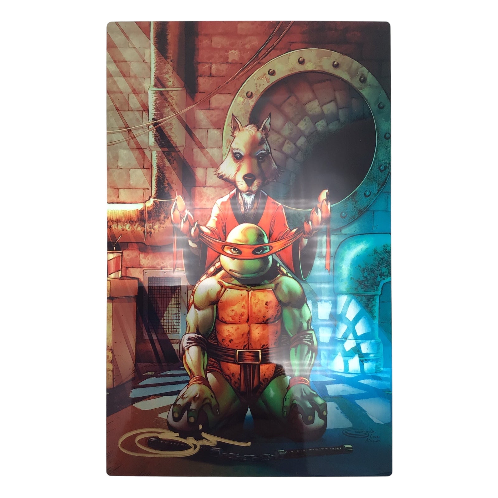 Teenage Mutant Ninja Turtles Holographic Art Print Signed by Sajad Shah – COA