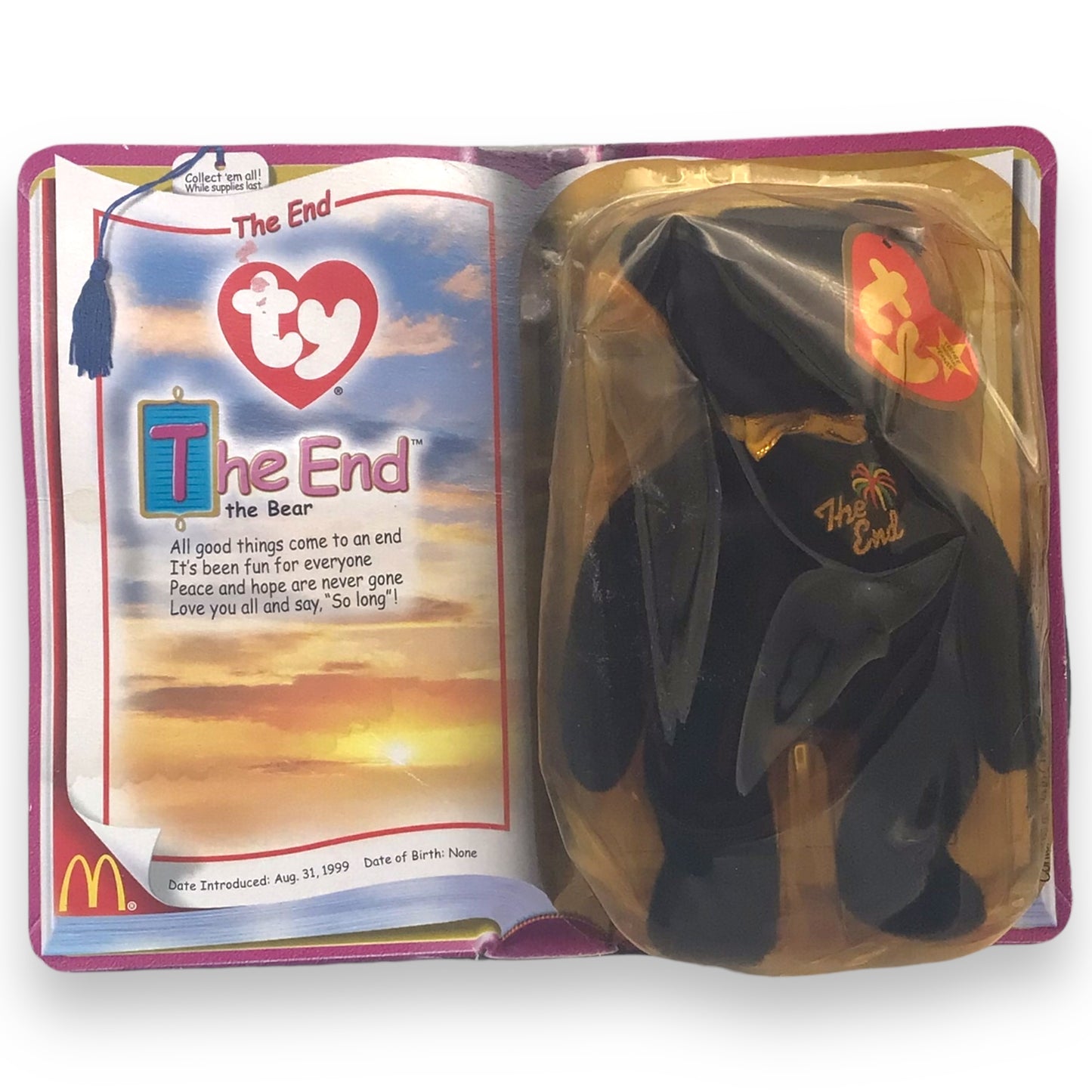 Teenie Beanie Babies Pair: The End Bear & Peanut Elephant (McDonald's)